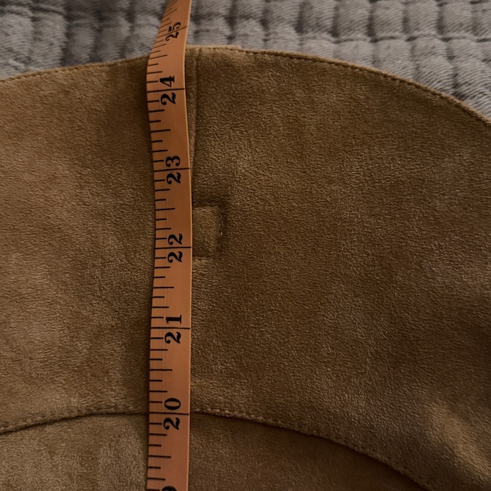 Isnom Tan Faux Suede Over the Knee-High Boots - Picture 11 of 13